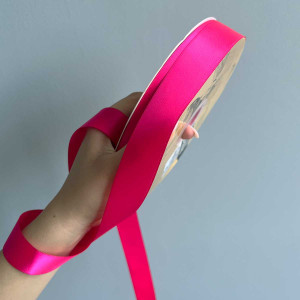 Лента атлас Ding Xin 2.5 см * 90 м - #0175 Скиапарелли Розовый. Photo 2